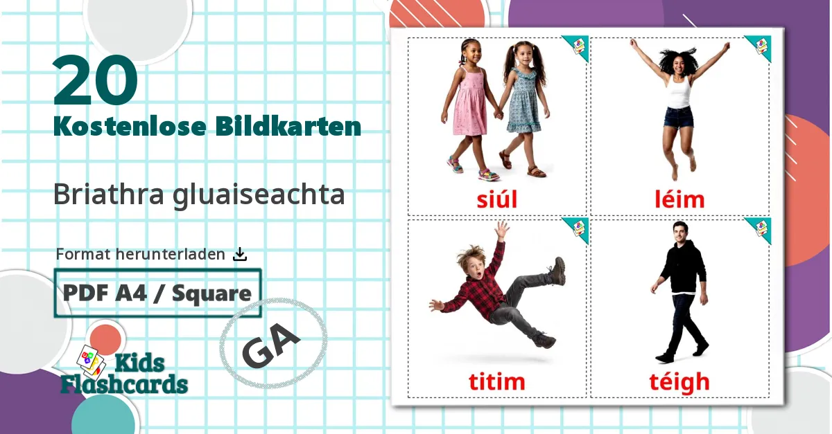 20 Bildkarten für Movimiento