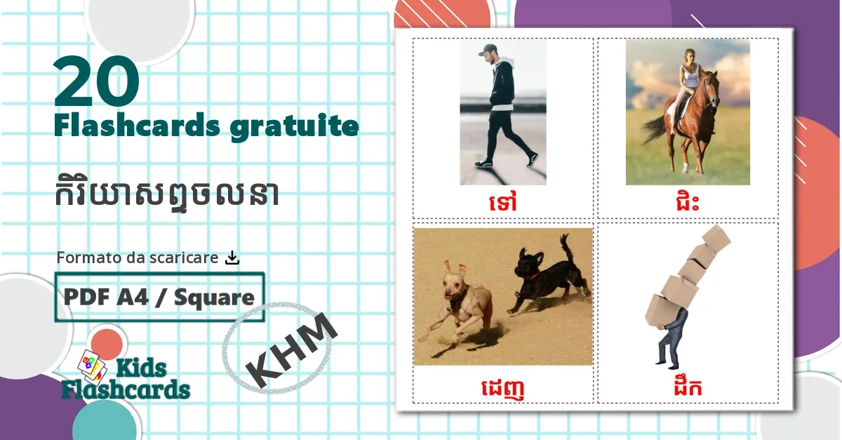 20 Flashcards de Verbi di movimento