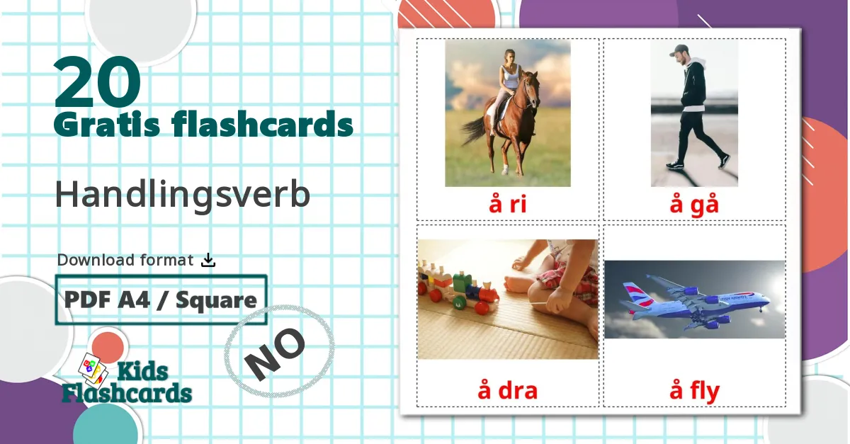 20 Bevægelsesverber bildekort