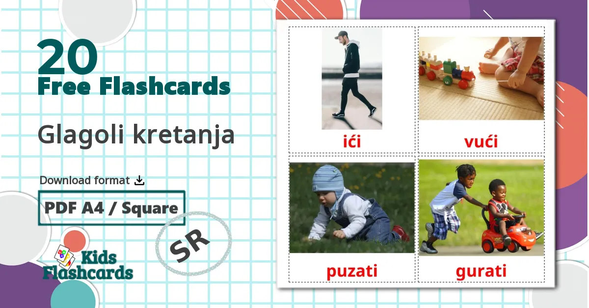 20 Glagoli kretanja flashcards