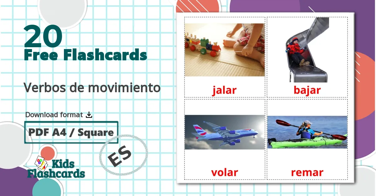 20 Verbos de movimiento flashcards