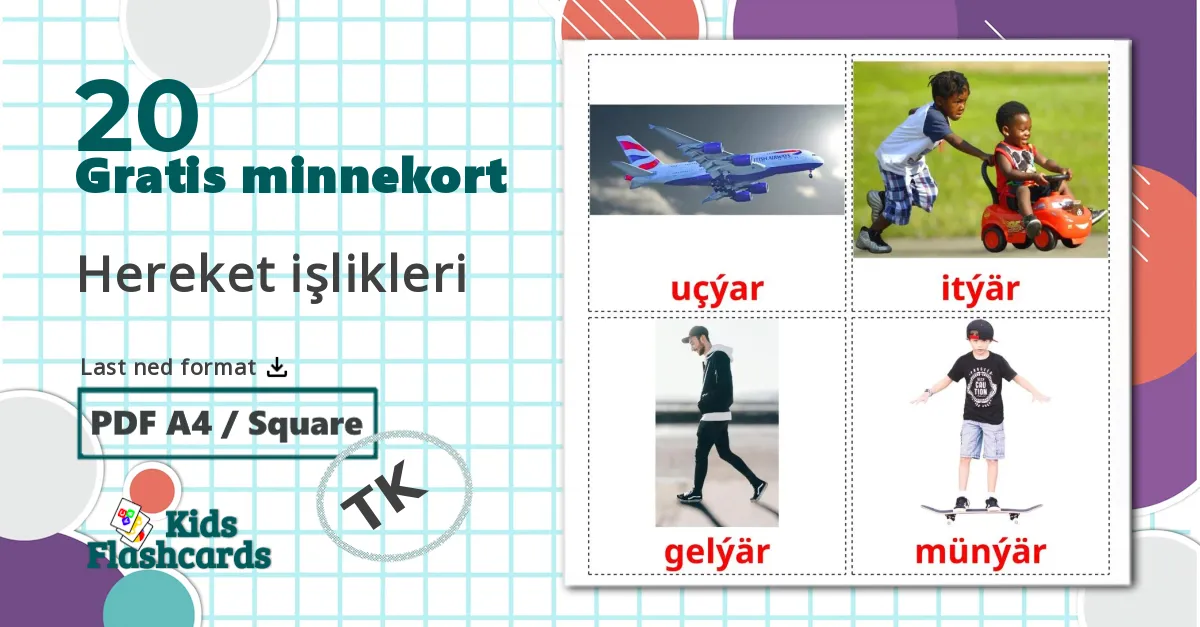 20 Handlingsverb bildekort