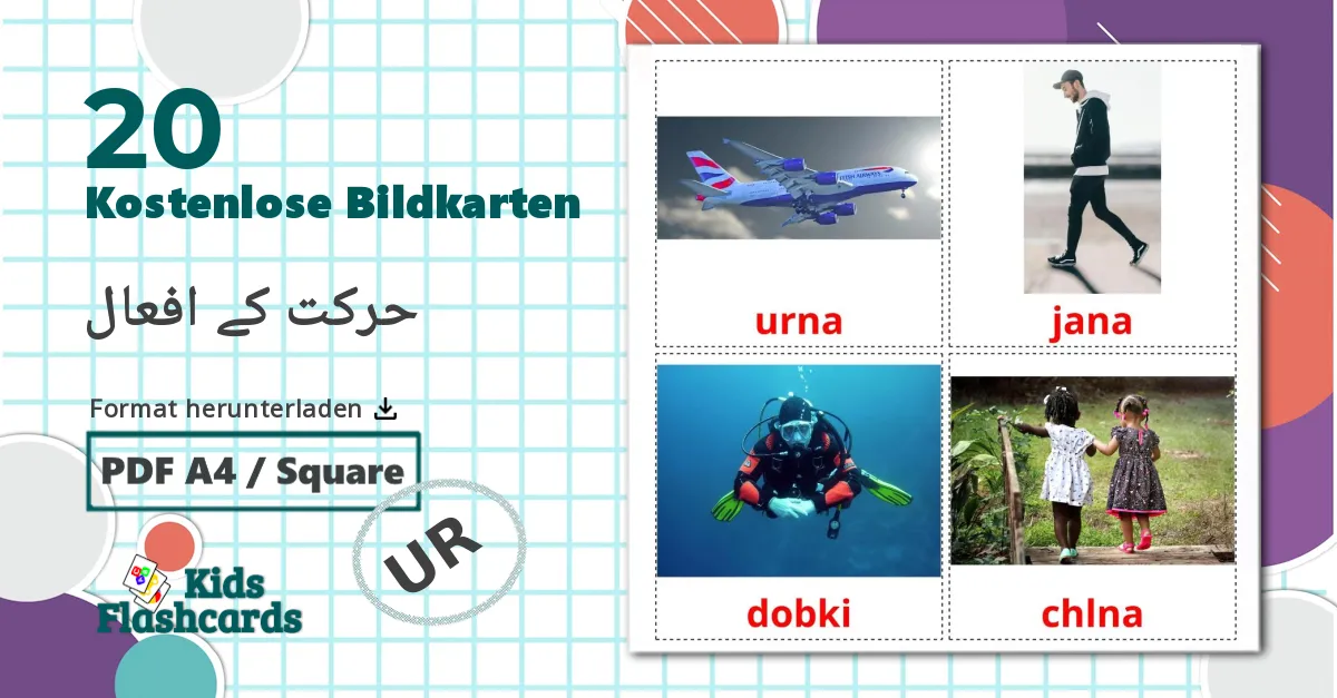 20 Bildkarten für Movimiento