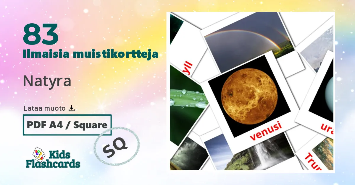 83 Natyra lasten kuvakortit