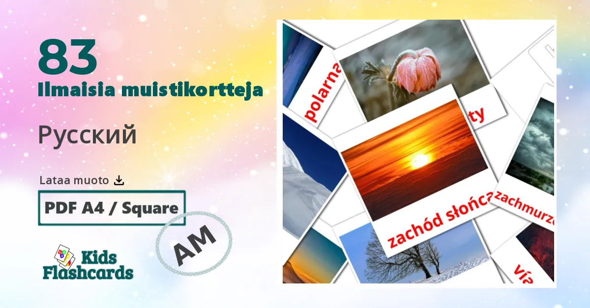 Luonto lasten kuvakortit
