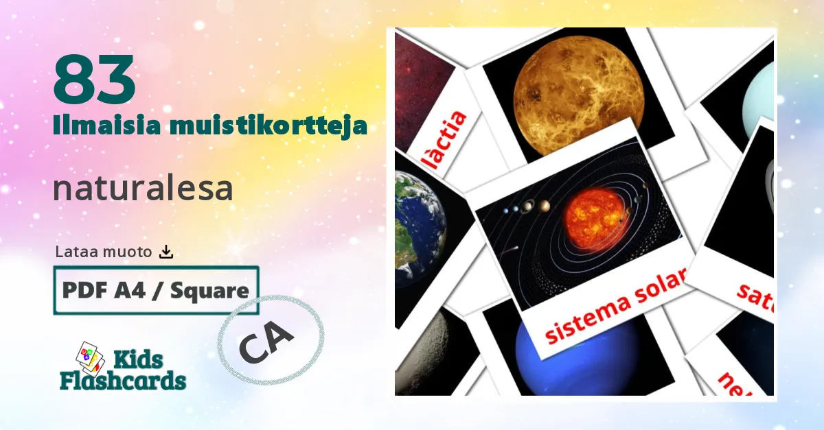 naturalesa – lasten kuvakortit catalanksi sanastoon