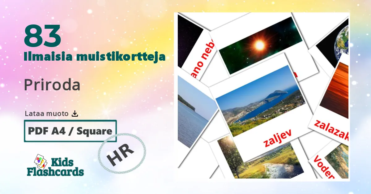 Priroda – lasten kuvakortit kroaattiksi sanastoon