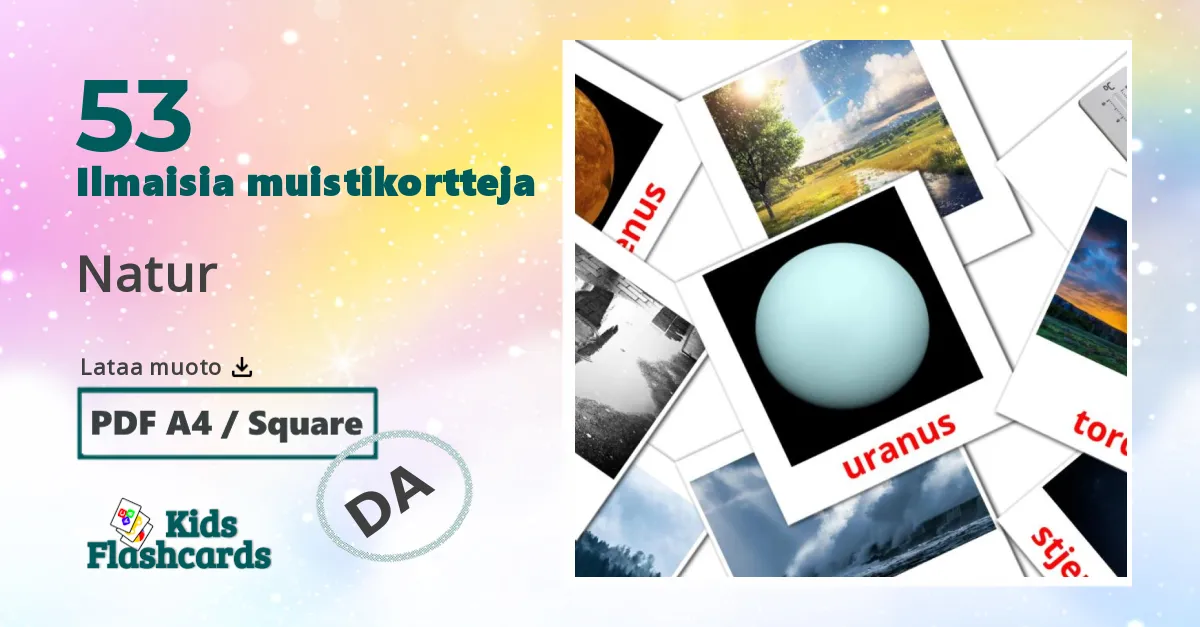 53 Natur lasten kuvakortit