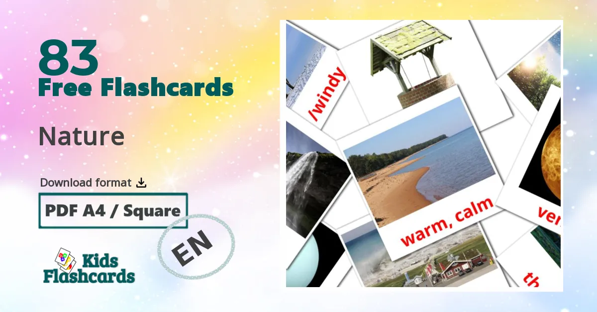 Nature Flashcards di vocabolario inglese