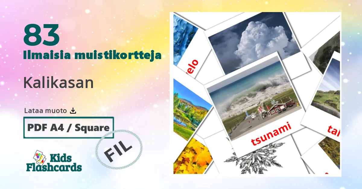 Kalikasan – lasten kuvakortit filippiiniläiseksi sanastoon