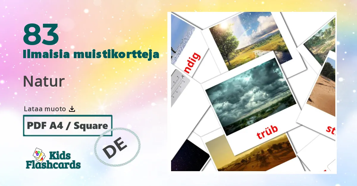 83 Natur lasten kuvakortit