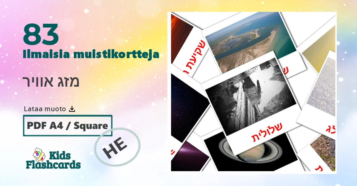 83 מזג אוויר lasten kuvakortit