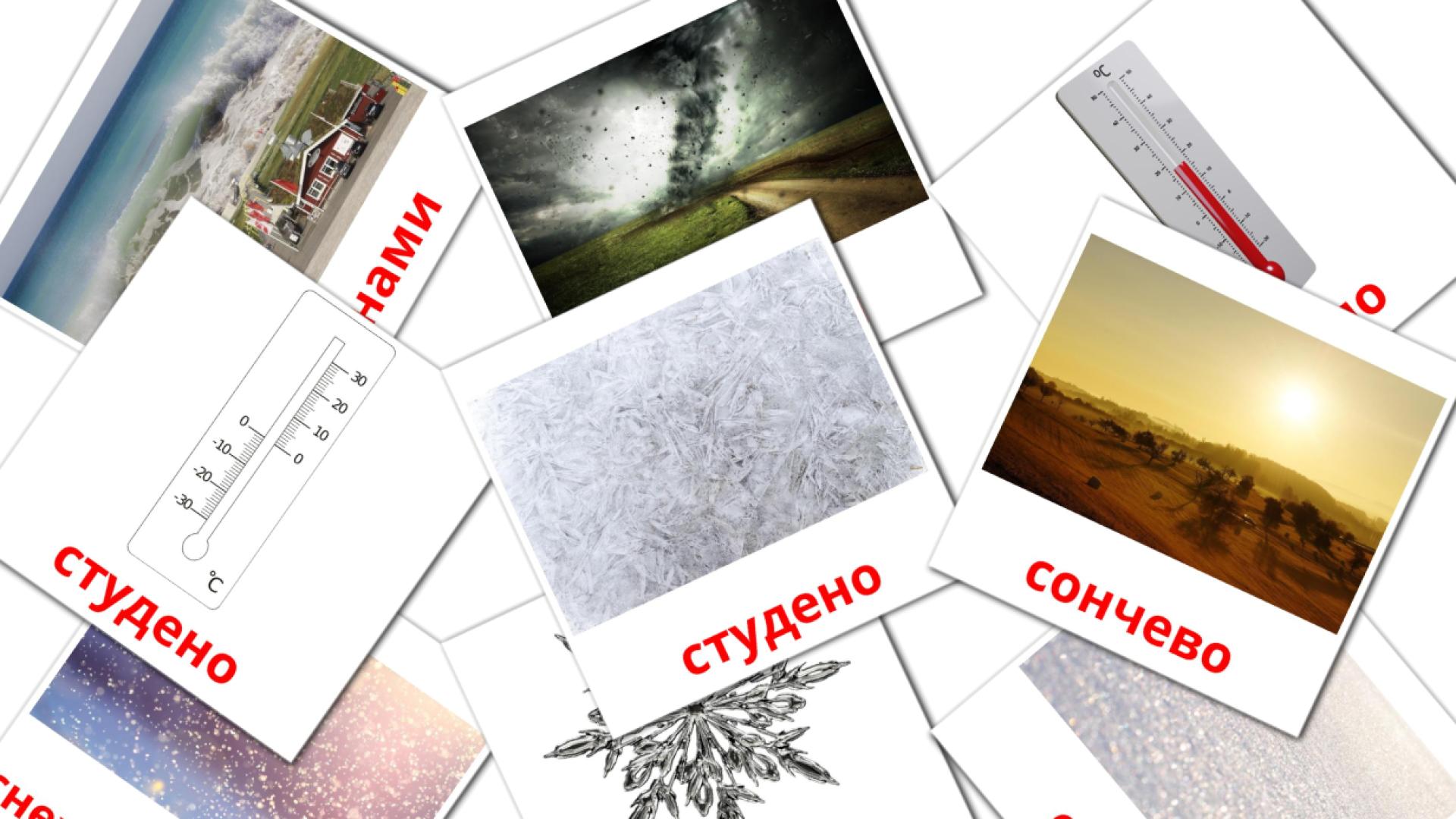 Годишно време и природата Flashcards di vocabolario macedone
