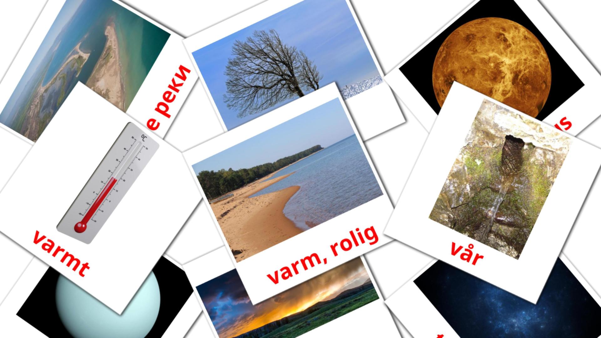 noruego tarjetas de vocabulario en Natur