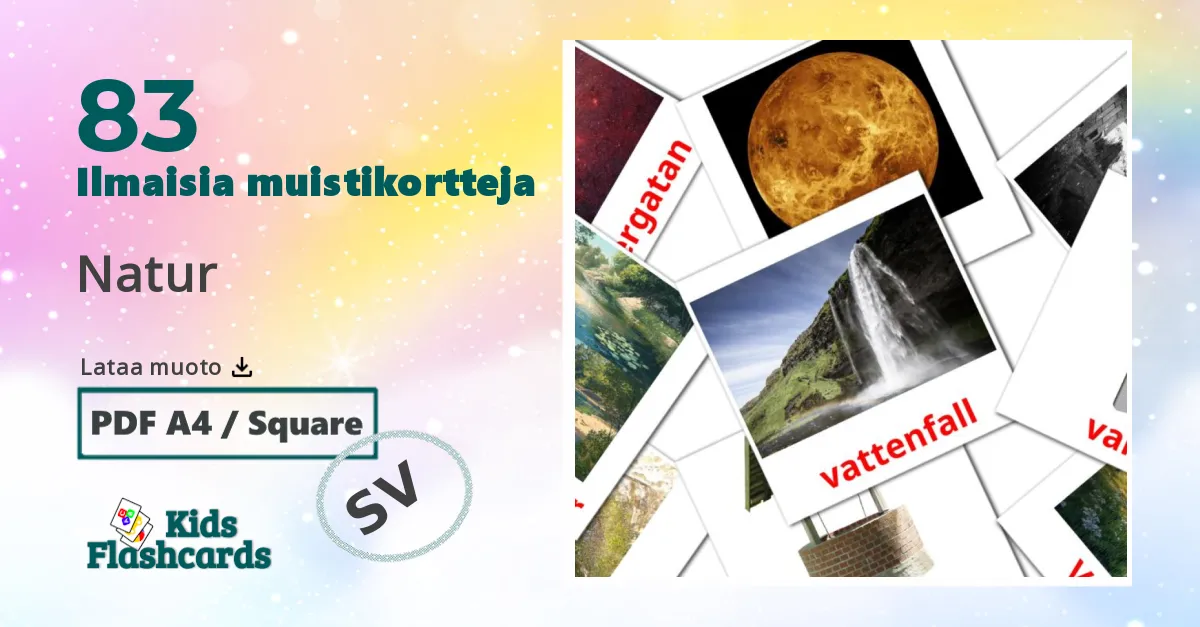 83 Natur lasten kuvakortit