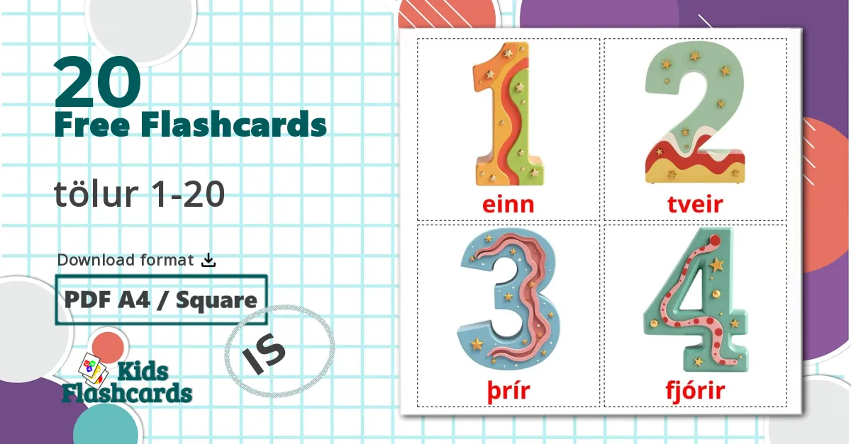 20 Numbers (1-20) flashcards