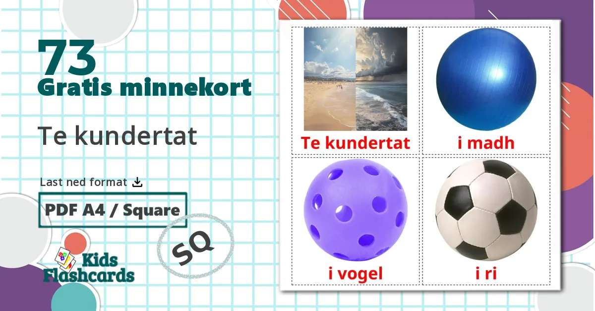 Motsetninger - Ordforrådskort for albansk