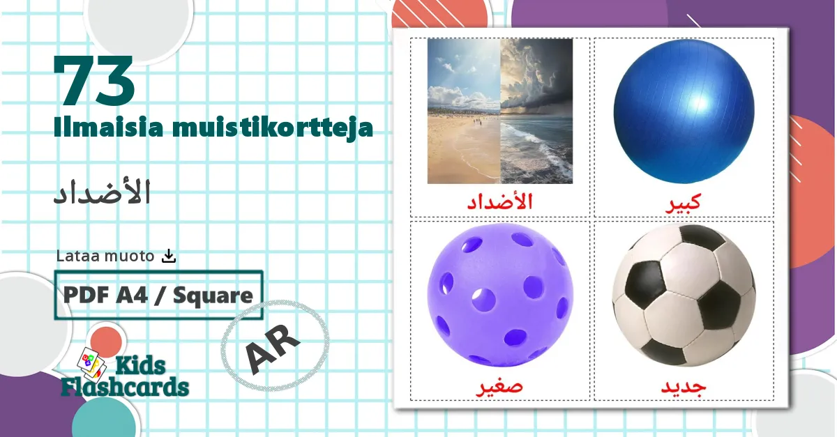 Vastakohdat - arabic sanastokortit