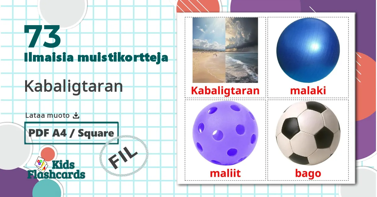 73 Kabaligtaran lasten kuvakortit