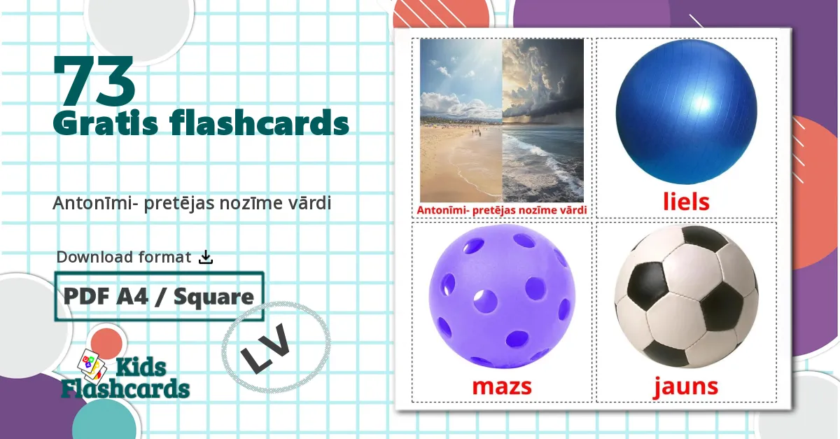 73 Antonīmi- pretējas nozīme vārdi  billedkort for børn