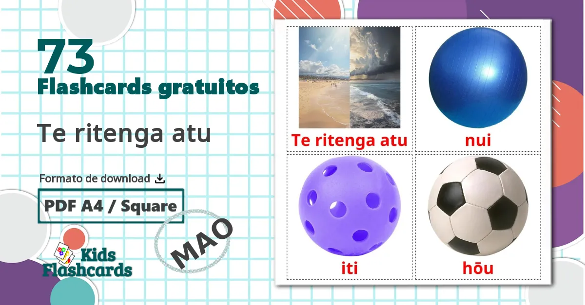 73 Flashcards de Te ritenga atu