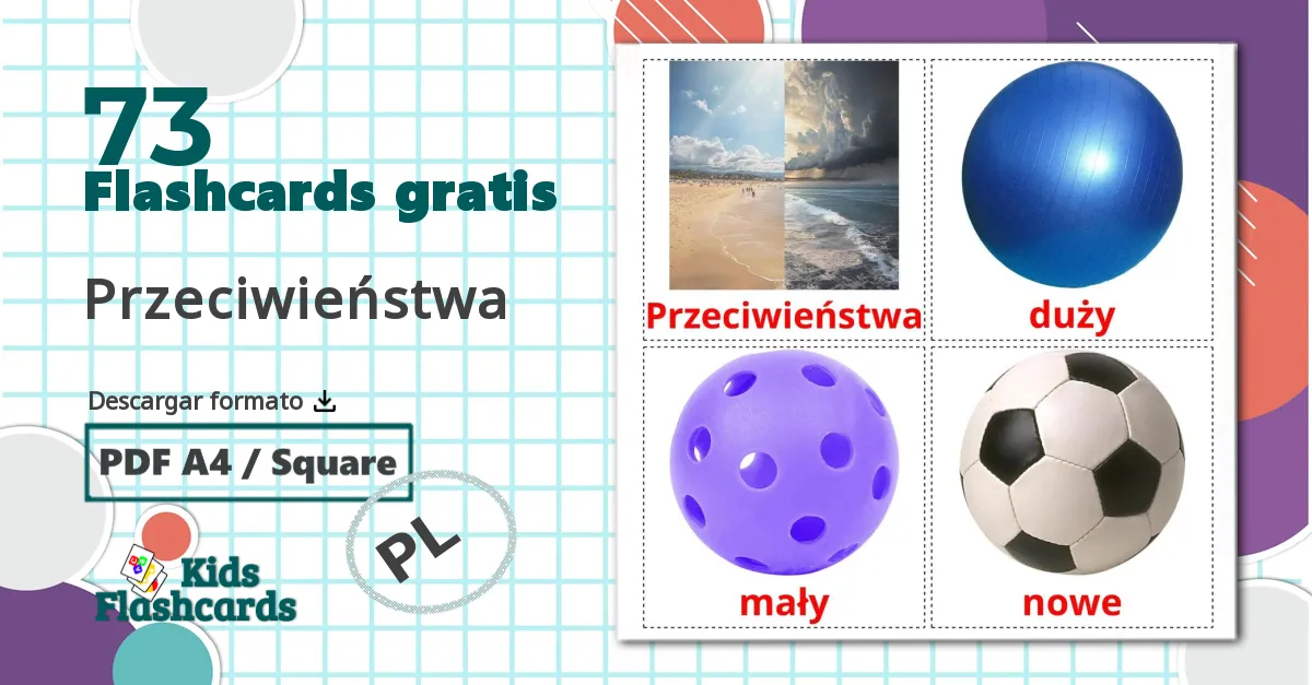 73 tarjetas didacticas de Przeciwieństwa