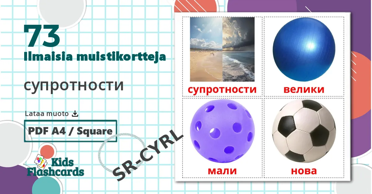 73 супротности lasten kuvakortit