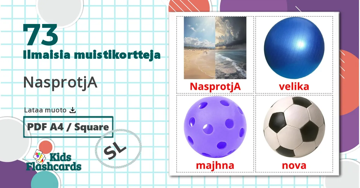 73 NasprotjA lasten kuvakortit