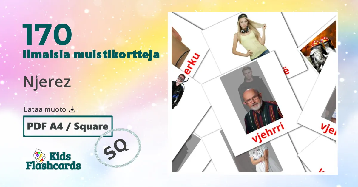 170 Njerez lasten kuvakortit