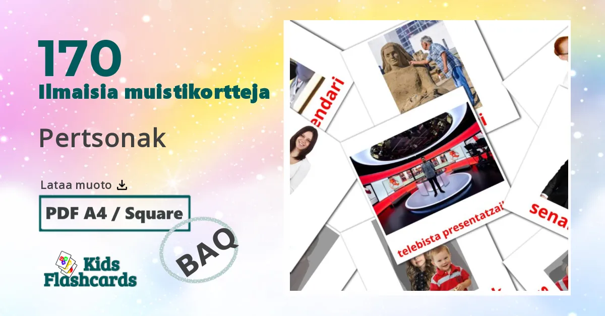 170 Pertsonak lasten kuvakortit