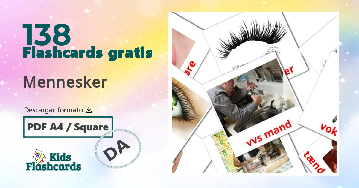 138 tarjetas didacticas de Mennesker