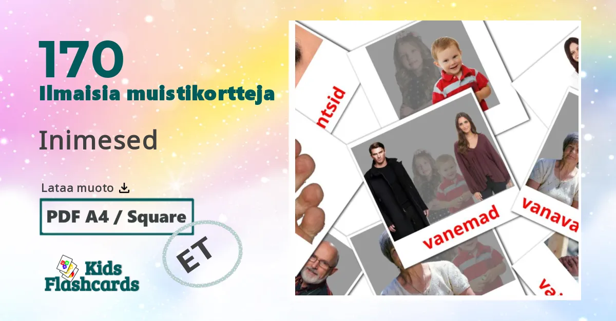 Inimesed – lasten kuvakortit virolaiseksi sanastoon