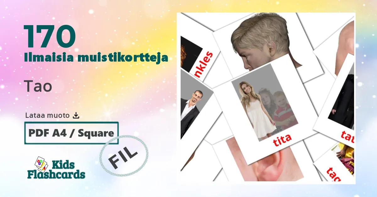 Tao – lasten kuvakortit filippiiniläiseksi sanastoon
