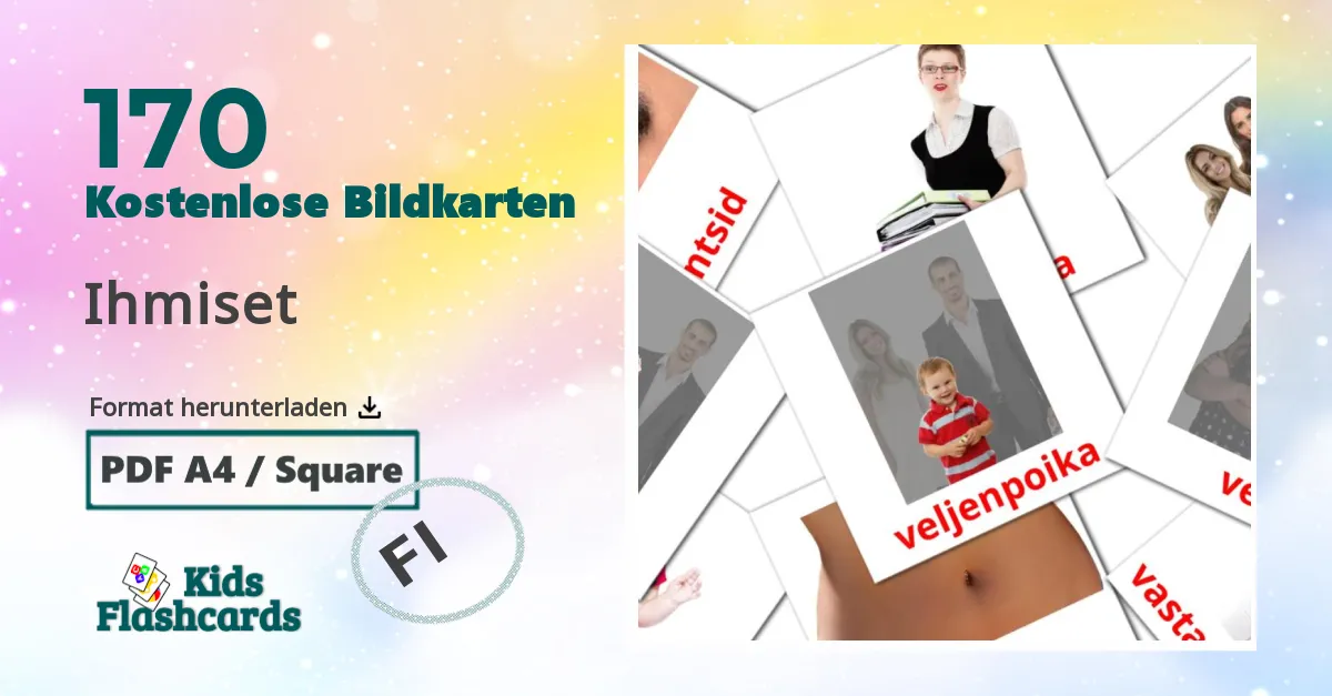 170 Bildkarten für Ihmiset