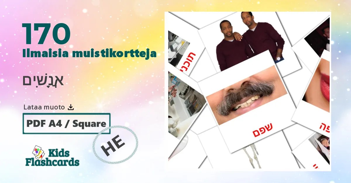 170 אֲנָשִׁים lasten kuvakortit