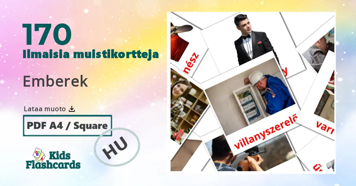 Emberek – lasten kuvakortit unkariksi sanastoon