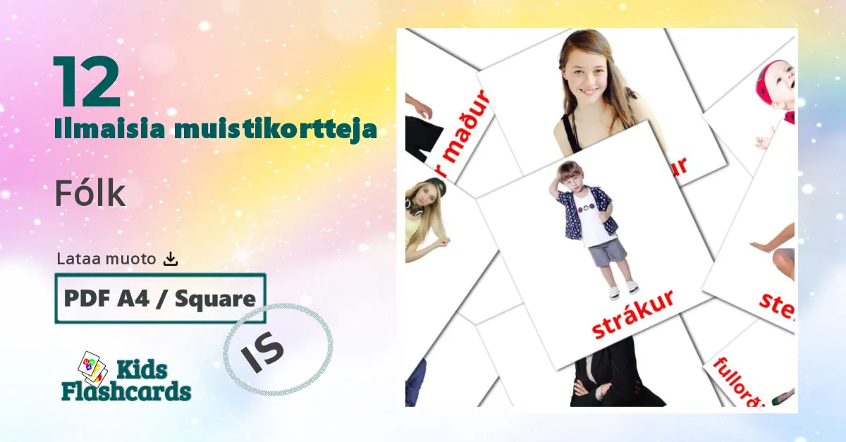 Ihmiset lasten kuvakortit