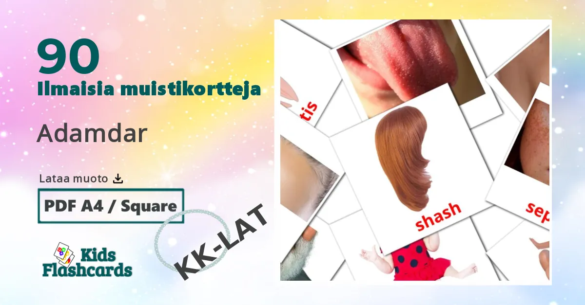 Adamdar – lasten kuvakortit kazakhksi(latina) sanastoon