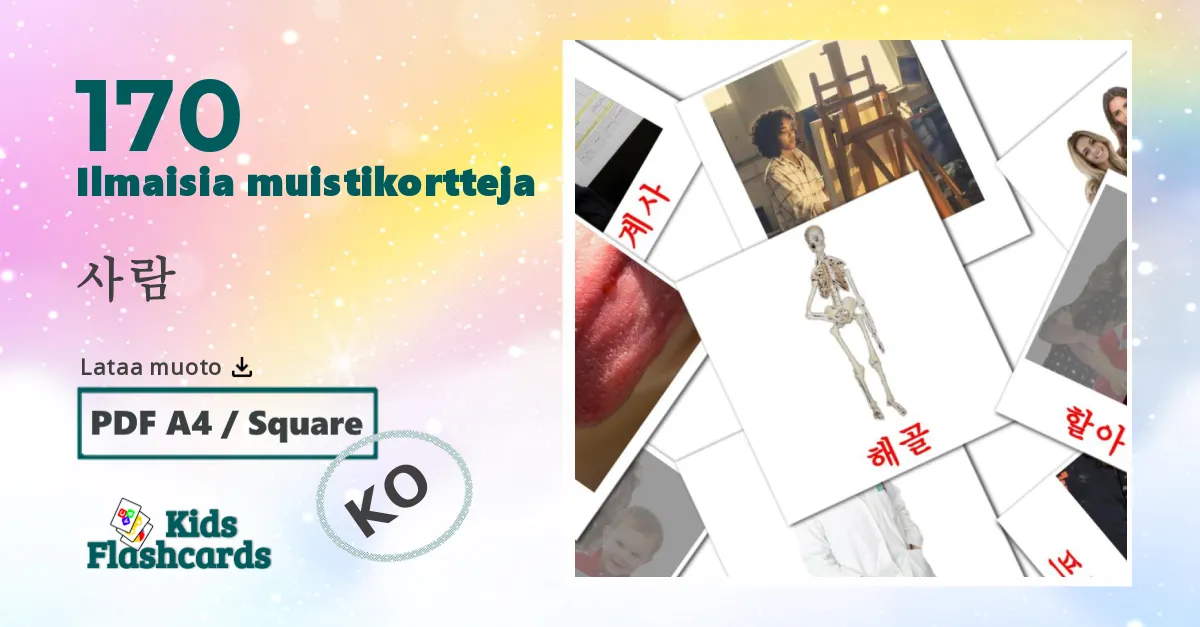 170 사람 lasten kuvakortit