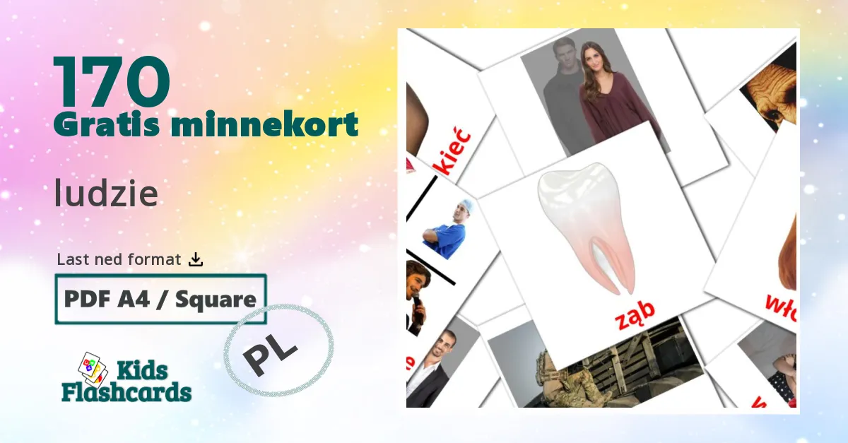ludzie bildekort for barn på polsk