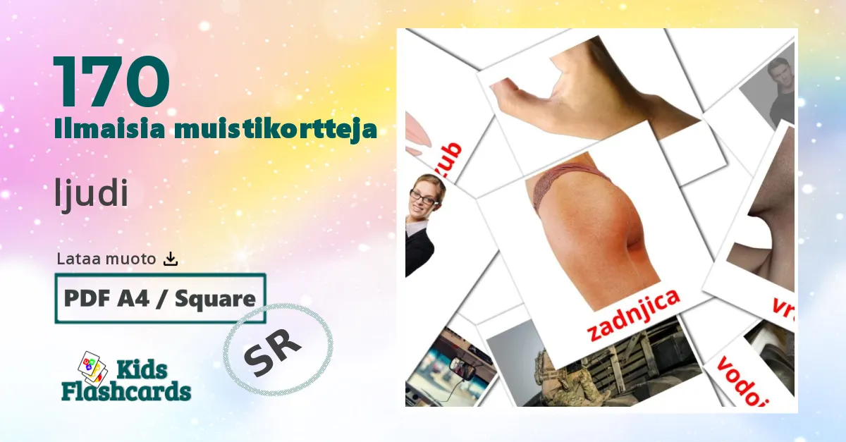 ljudi – lasten kuvakortit serbiaksi sanastoon