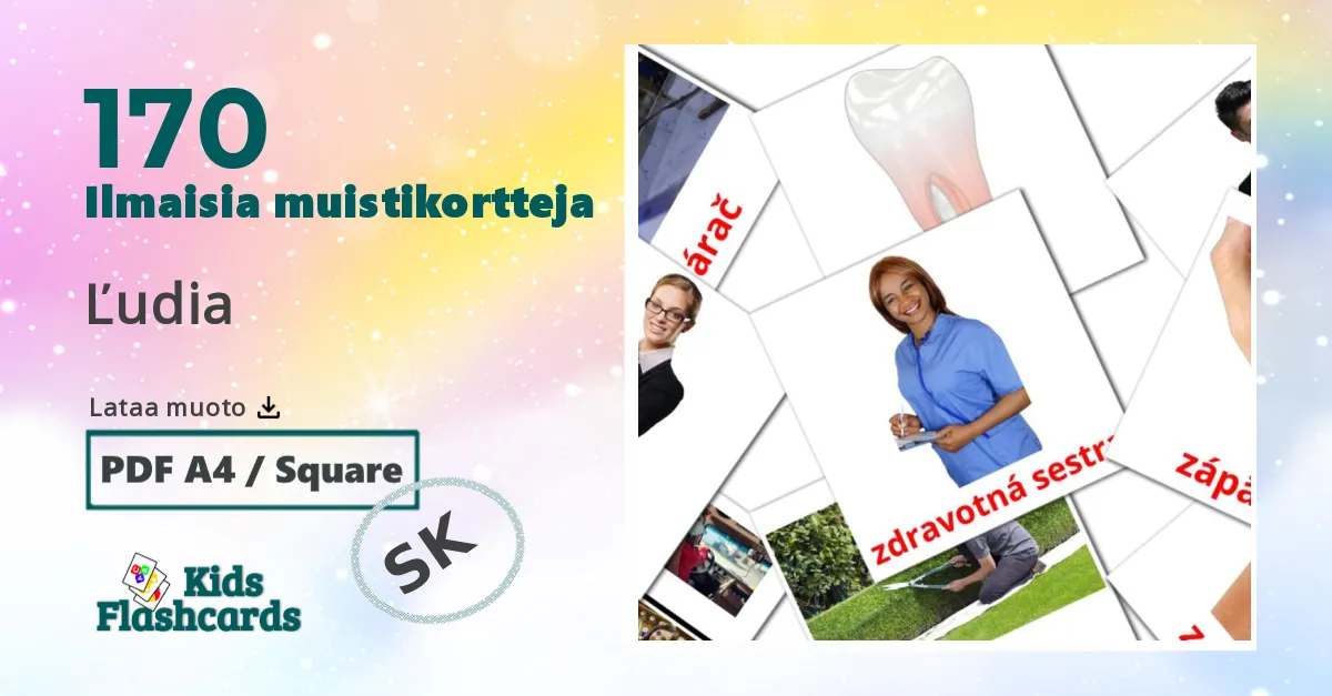 Ľudia – lasten kuvakortit slovakianksi sanastoon