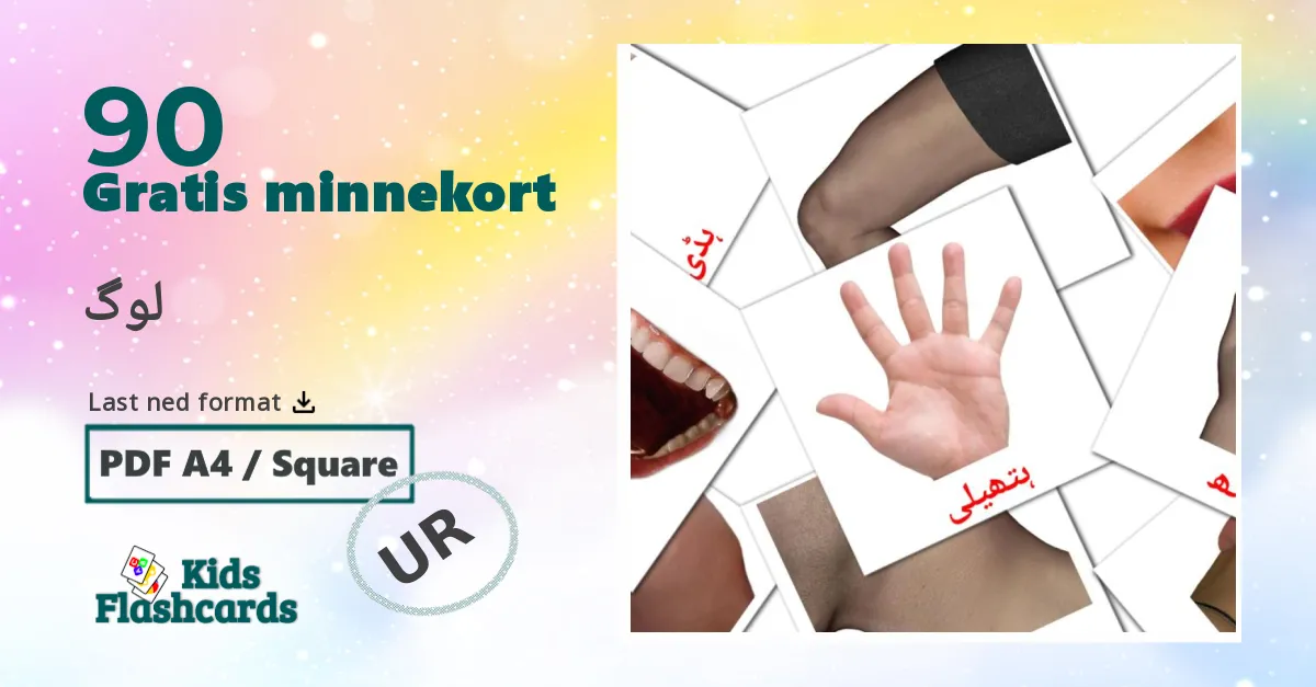 لوگ bildekort for barn på urdu