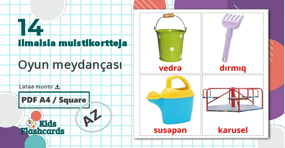 Leikkikenttä - azerbaijani sanastokortit
