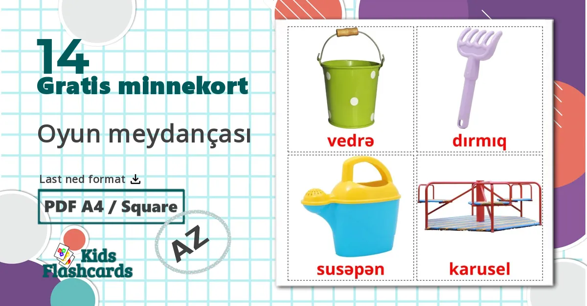 Lekeplass - Ordforrådskort for azerbaijani
