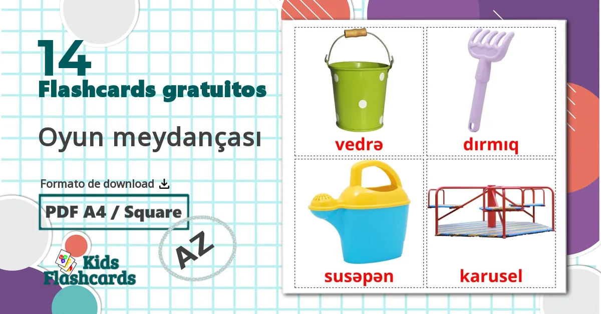 Parque Infantil - Cartões de vocabulário azerbaijani