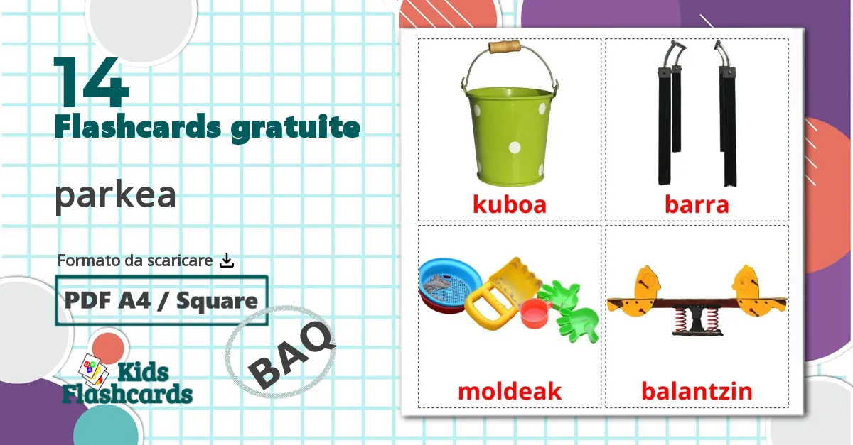 Parco giochi - Schede di vocabolario basco