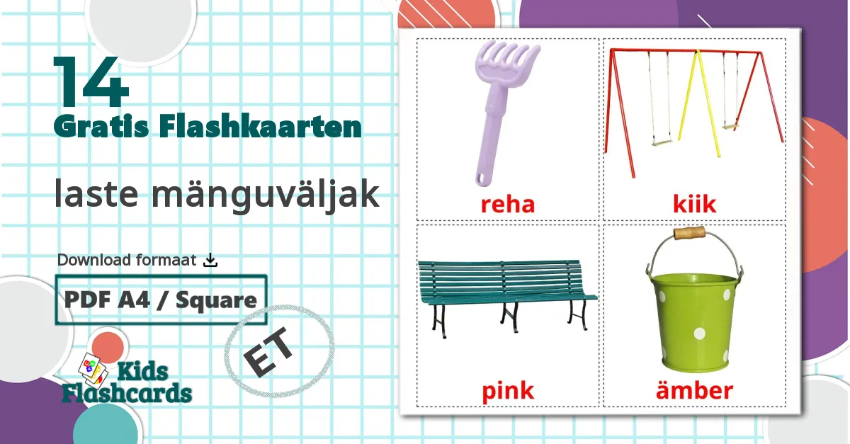 14 laste mänguväljak flashcards