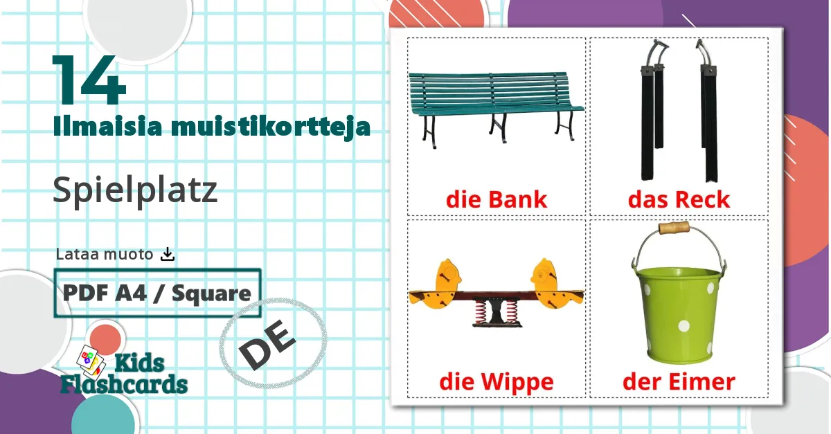 Parque infantil - saksa sanastokortit