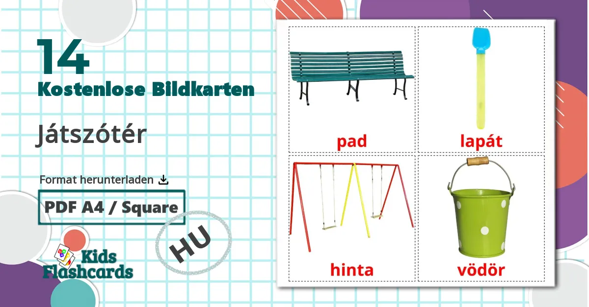 14 Bildkarten für Játszótér